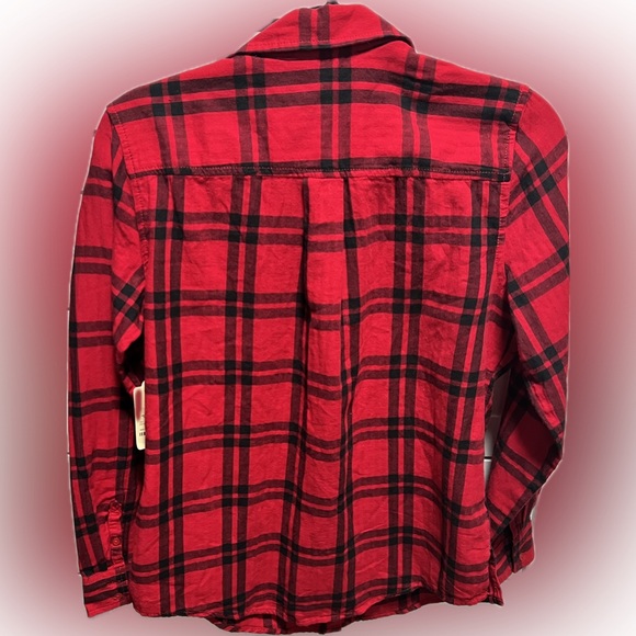 St. John’s Bay, red and black flannel, button-down shirt size medium NWT - Picture 7 of 8
